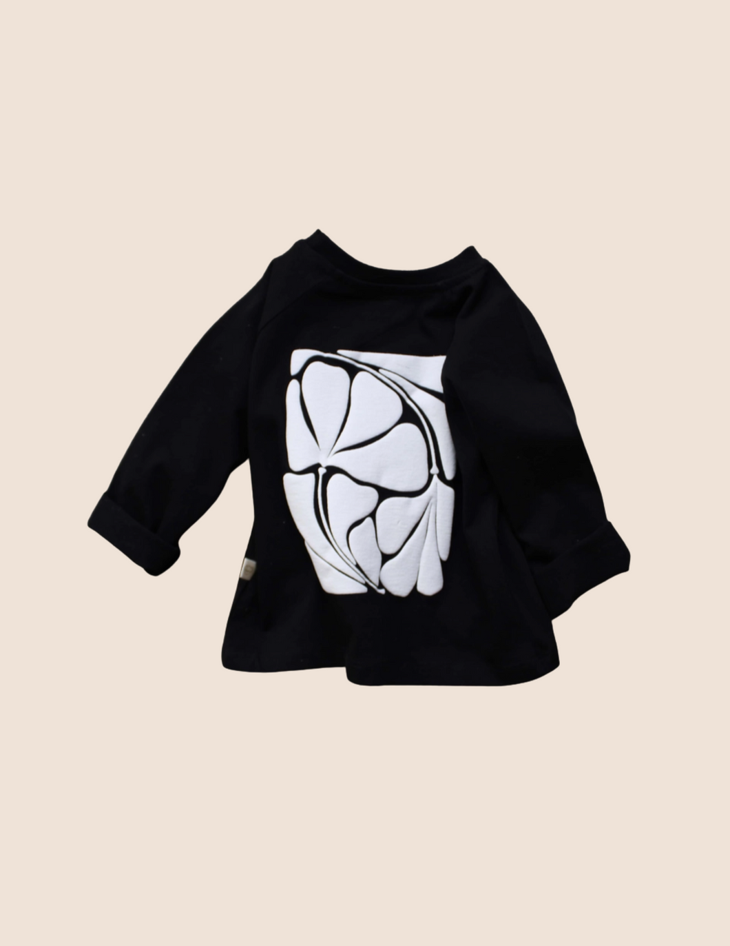 Kids Black Floral Long Sleeve