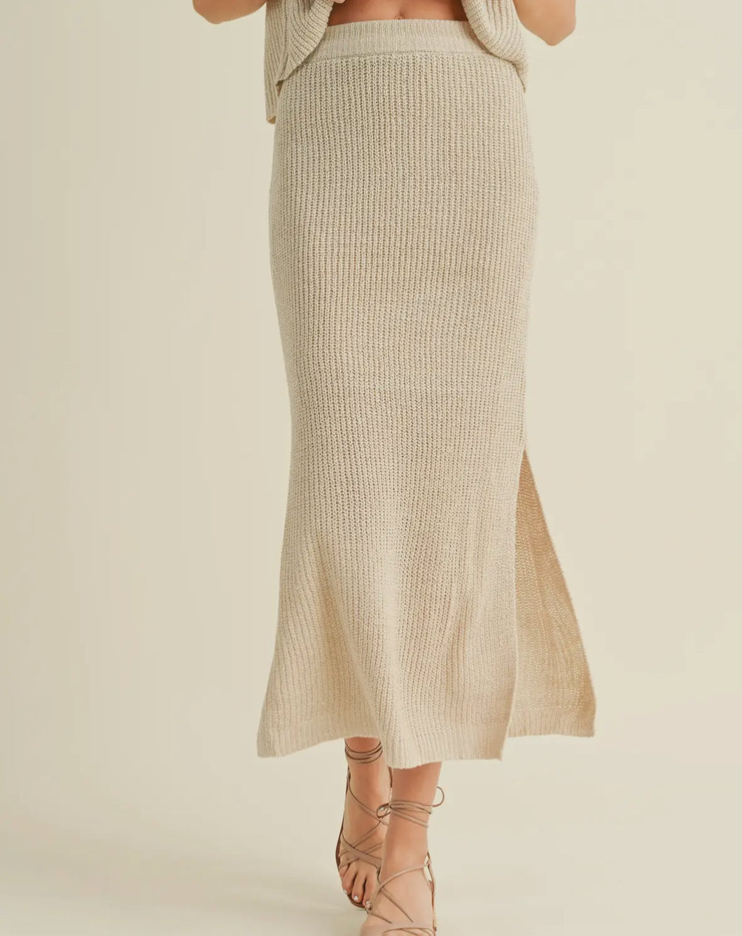 Stone Knit Midi Skirt