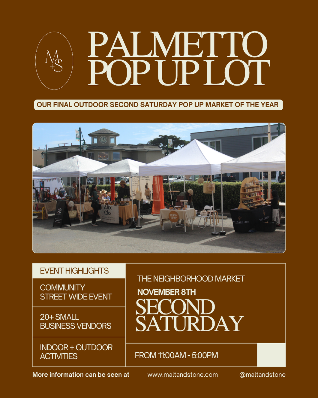 Final Outdoor Second Saturday Pop Up