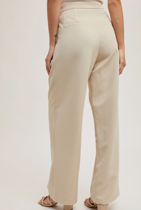 Beige Pleated Trousers