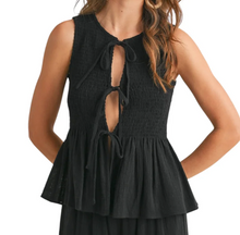 Load image into Gallery viewer, Noir Peplum Gauze Set
