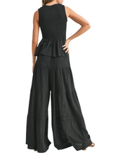 Load image into Gallery viewer, Noir Peplum Gauze Set
