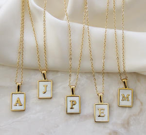 Marble Initial Necklace