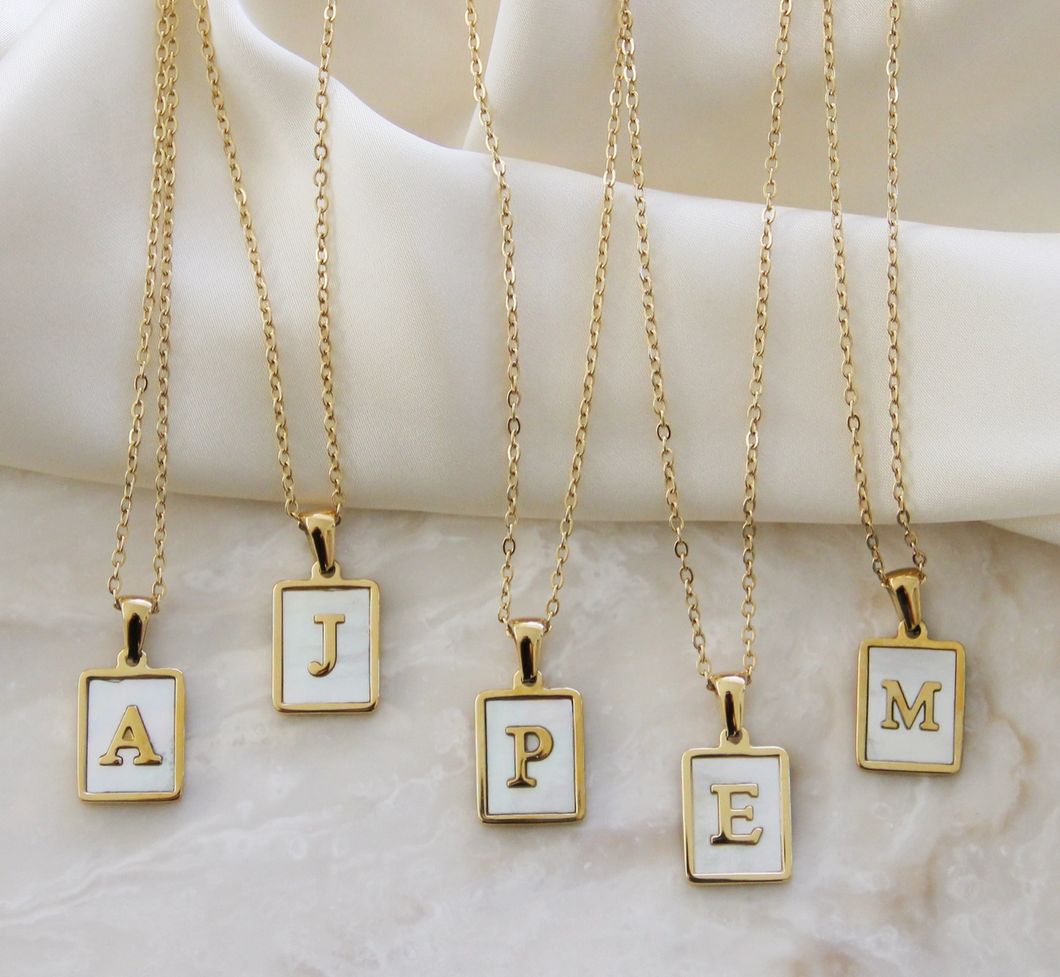 Marble Initial Necklace